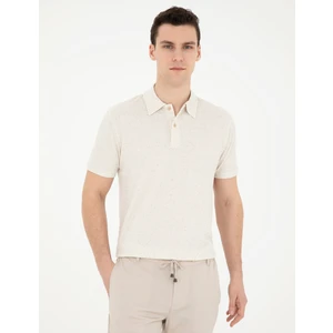 Pierre Cardin Erkek Bej Slim Fit Tişört 50285180-VR011