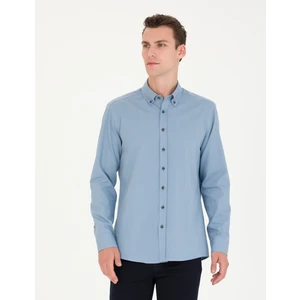 Pierre Cardin Erkek Mavi Regular Fit Uzun Kollu Gömlek 50276553-VR036