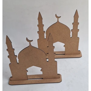 2 Adet Cami Maket Ahşap Boyama Dini Aktivite Okul Kurs Etkinlik Seti