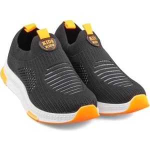 Kids Aqua Yumuşak Esnek Hafif Nefes Alabilen Unisex File Çocuk Sneaker Spor Ayakkabı Siyah Turuncu