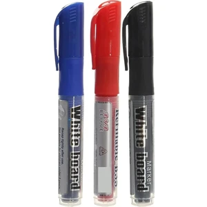 Mahi Max 3 Adet Kartuşlu Byb Beyaz Tahta Kalemi - 1 Mavi 1 Siyah 1 Kırmızı