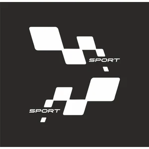 Hediyene Bak Sport Damalı Yazı Araba Oto Sticker Set Sağ ve Sol Takım Siyah