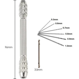 Mekanik El Matkabı Pim Mengenesi 7'li Matkap Ucu Seti Otomatik Mandrenli Hassas Takı Saatci Boncuk
