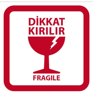 Hediyene Bak Kuşe Dikkat Kırılır Sticker 50 Adet