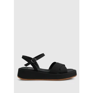 Siyah Kadın Düz Sandalet