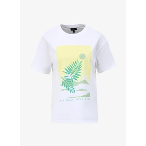 Beyaz Kadın Bisiklet Yaka Basic T-Shirt F4SL-TST0356