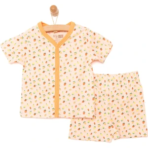 HelloBaby Kısa Kol Kısa Paça V Yaka Pijama Takımı Kız Bebek