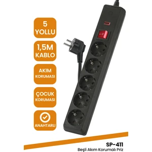 Sp-411 Akım Korumalı Grup Priz