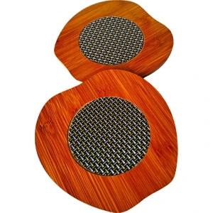 Swencraft Nihale 2 Adet Lüks Bambu Doğal Ahşap Nihale Tencere Tava Çaydanlık Atlığı Çeyiz Seti 17 cm