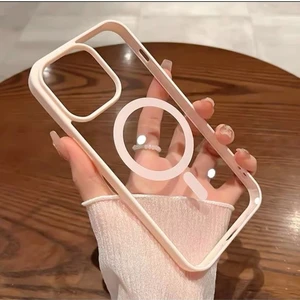 iPhone 12 Pro Max Kılıf Sararmaz Renkli Magsafe Destekli Silikon Kapak Kılıf Pudra