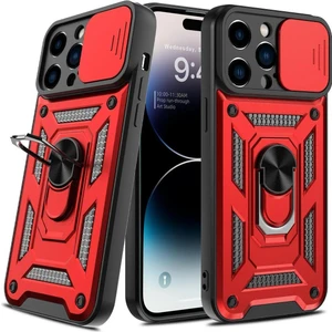iPhone 15 Pro Kılıf Pars Yüzüklü Tank Standlı Kapak