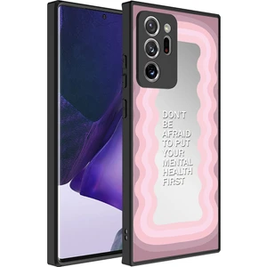 Galaxy Note 20 Ultra Uyumlu Aynalı Desenli Kamera Korumalı Parlak App Mirror Kapak-Ayna