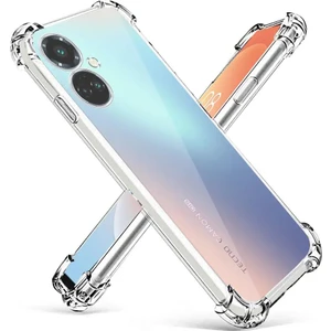 Case World Caseworld Tecno Camon 19 Kapak Kamera Korumalı Airbag Antishock Köşe Korumalı Şeffaf Silikon Kılıf