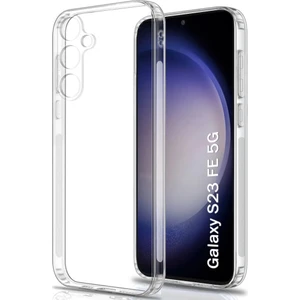 Case World Caseworld Samsung Galaxy S23 Fe Kapak Kamera Korumalı Tıpalı Şeffaf Silikon Kılıf