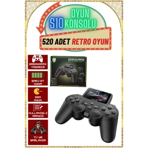 S10 Taşınabilir 520 Oyunlu Kablosuz Game Oyun Konsolu Atari Media Player Oynatıcı Tv Bağlanabilir