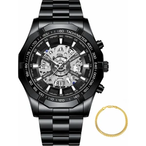 Saat + Bileklik Seti Su Geçirmez Erkek Saati (Yurt Dışından)