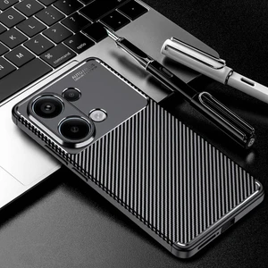 Xiaomi Redmi Note 13 4g Kılıf Karbon Desenli Kamera Korumalı Renk Atmaz Silikon Kapak