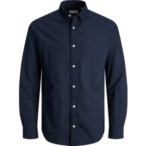 Jack & Jones Jjelinen Blend Shirt Ls Sn Navy