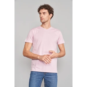 Çetinkaya Mentality 2772 Erkek V Yaka Basic T-Shirt Açık Pembe