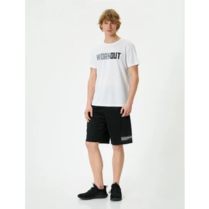 4SAM10020NK 000 Beyaz Erkek Polyester Jersey Kısa Kollu T-Shirt