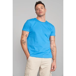 Çetinkaya Mentality 2772 Erkek Bisiklet Yaka Basic T-Shirt Kobalt