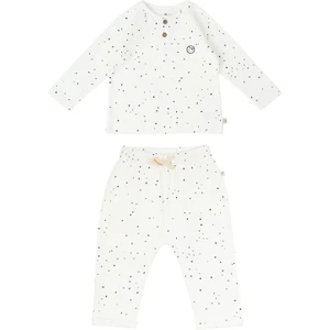 Little Gusto Bebek Pijama Takımı Cosmos Beyaz Organik Pamuk