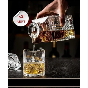 Hubby Chef Viski Kokteyl Bardağı Kadehi 360 Dönen Cam Bardak 2li Set 300ML