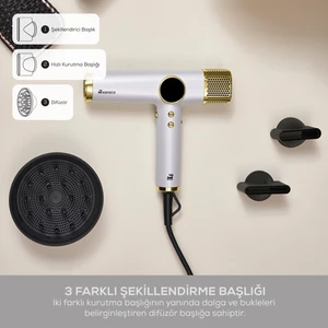Hypersonic Saç Kurutma Makinesi D6 Water Ion Beyaz Gold