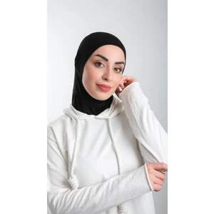 Hürrem Bone Siyah Pratik Hazır Geçmeli Tesettür Bone Sandy Kumaş Spor Hijab 2113_01