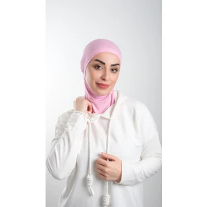 Hürrem Bone Pembe Pratik Hazır Geçmeli Tesettür Bone Sandy Kumaş Spor Hijab 2113_04