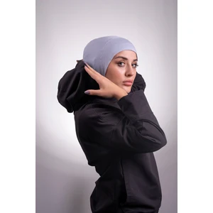 Hürrem Bone Gri Pratik Hazır Geçmeli Bone Viskon Kumaş Hijab Spor 2106_15