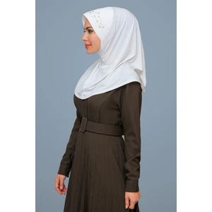 Hürrem Bone Krem Pratik Hazır Geçmeli Tesettür Eşarp Sandy Kumaş Elişi Çiçek Işlemeli Laleli 1603_40