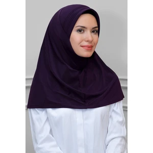 Hürrem Bone Mürdüm Pratik Hazır Geçmeli Tesettür Eşarp Sandy Kumaş Sade 1600_07