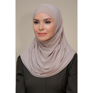 Hürrem Bone Bej Pratik Hazır Geçmeli Tesettür Eşarp Sandy Kumaş Kendinden Boneli 1290_12