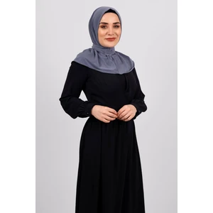 Hürrem Bone Gri Pratik Hazır Geçmeli Tesettür Eşarp Sandy Kumaş Arkadan Çıtçıtlı 2101_15