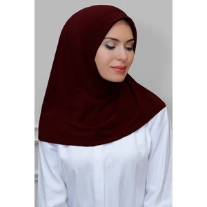 Hürrem Bone Bordo Pratik Hazır Geçmeli Tesettür Eşarp Sandy Kumaş Sade 1600_16