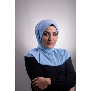 Hürrem Bone Bebe Mavisi Pratik Hazır Geçmeli Tesettür Eşarp Sandy Kumaş Arkadan Çıtçıtlı 2101_11