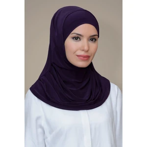 Hürrem Bone Mürdüm Pratik Hazır Geçmeli Tesettür Eşarp Sandy Kumaş Kendinden Boneli 1290_07
