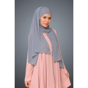 Hürrem Bone Gri Arkadan Bağlamalı Şal Şifon Incili 1901_15