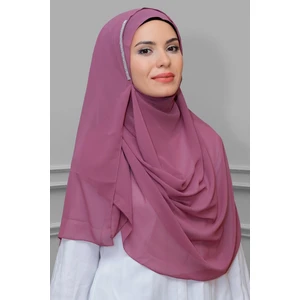 Hürrem Bone Gül Kurusu Pratik Hazır Geçmeli Malezya Şal Şifon Taşlı 1850_18