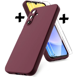 M.TK Moveteck Samsung Galaxy A55 Kılıf Kamera Korumalı Yumuşak Renkli Silikon + 9h Ekran Koruyucu Cam 2'li Set