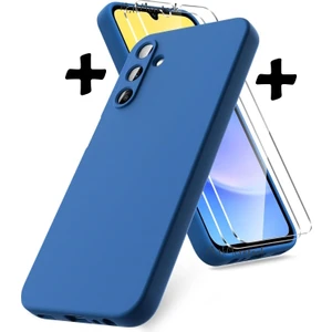 M.TK Moveteck Samsung Galaxy A35 Kılıf Kamera Korumalı Yumuşak Renkli Silikon + 9h Ekran Koruyucu Cam 2'li Set