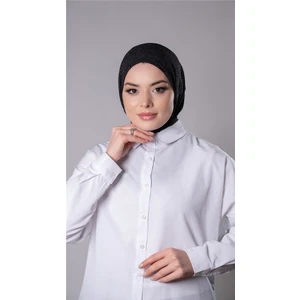 Hürrem Bone Gümüş Pratik Hazır Geçmeli Tesettür Eşarp Sandy Kumaş Arkadan Çıtçıtlı 2206_101