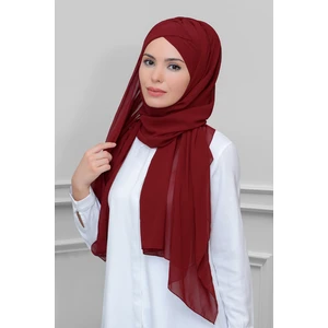 Hürrem Bone Bordo Pratik Hazır Geçmeli Bone Şal Şifon Kendinden Topuzlu Tek Bantlı 1453_16