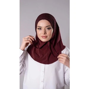 Hürrem Bone Bordo Pratik Hazır Geçmeli Tesettür Eşarp Sandy Kumaş Arkadan Çıtçıtlı 2206_16