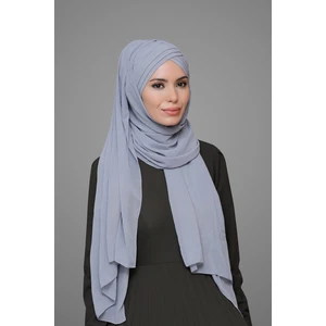 Hürrem Bone Gri Pratik Hazır Geçmeli Bone Şal Şifon Kendinden Topuzlu Üç Bantlı 1451_15