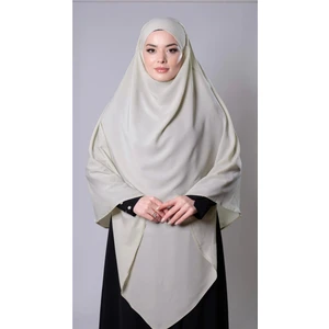 Hürrem Bone Ekru Pratik Hazır Geçmeli Tesettür Eşarp Medine Ipeği Bağcıklı Sufle Hijab 2301_27