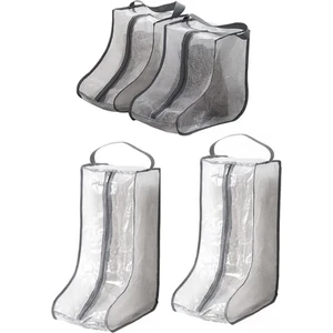 Taşınabilir Kadın Uzun ve Kısa Çizme Saklama Torbaları, 2 Paket Uzun + 2 Paket Kısa, Seyahat ve Günlük Gri Için Su Geçirmez Çizme Çantaları (Yurt Dışından)