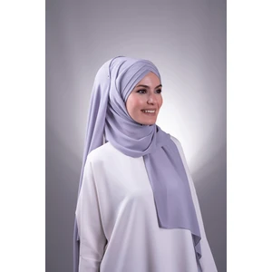 Hürrem Bone Gri Arkadan Bağlamalı Şal Şifon Çapraz Üç Bantlı 1457_15