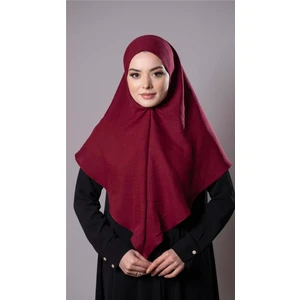 Hürrem Bone Bordo Pratik Hazır Geçmeli Tesettür Eşarp Pamuk Caz Kumaş Düz Hijab 2306_16